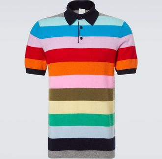 Allude Striped cashmere polo sweater