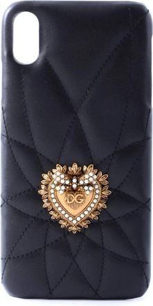 Dolce & Gabbana Phone Accessories, female, Black, Size: ONE SIZE Devotion Case iPhone XS Max