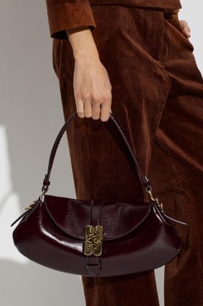 Ganni Eco-Leather Shoulder Bag By Ganni, Womens, Burgundy