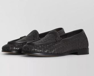 Bottega Veneta silenzio nappa leather loafers intrecciato