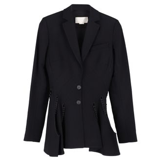 Antonio Berardi Antonio Barardi Crepe Cut Out Blazer in Black Rayon