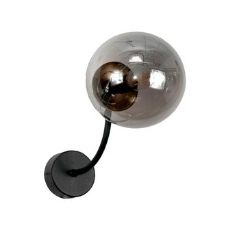 OEM Aplique De Pared Con Pantalla De Cristal Negro Y Grafito 15-123 Esti Ned
