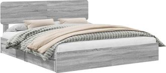 vidaXL Storage Bed Grey Sonoma 180 x 200 cm Engineered Wood vidaXL