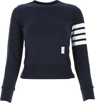 Thom Browne stripe-detail top - women - Cotton - 36 - Blue