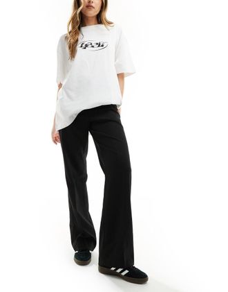 Monki relaxed tailored pants in black