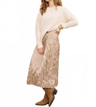 Esqualo Womens Changeant Plissy Skirt In Taupe