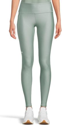 Under Armour HeatGear Armour High-Waisted Pocketed Leggings Womens Casual Pants Silica Green/White : LG (US 12-14) R, Polyester/Elastane