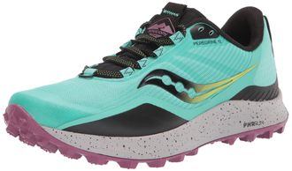 Saucony Womens Peregrine 12 Trail Running Shoe, Cool Mint/Acid, 8 UK
