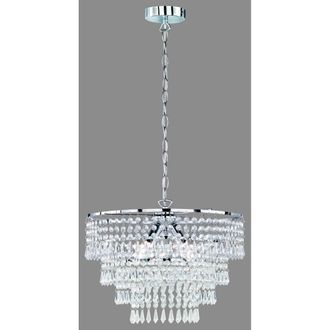 Trio Orient Ara&ntilde;a 3 Luces E14 Cromo &Oslash;42 Cm Iluminaci&oacute;n Colgantes Decorativos
