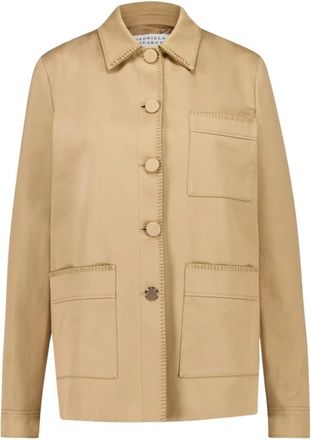 Gabriela Hearst Ulu Chore Jacket - Dames - Zomerjassen - Bruin - S - Katoen - Jassen