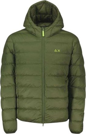 Sun 68 Donsjack met capuchon voor heren - Heren - Gewatteerde jassen - Groen - 3XL - Jassen