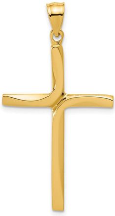 Diamond2Deal 14k Yellow Gold Polished Cross Pendant