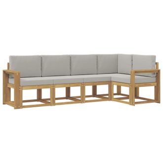 vidaXL Conjunto De Sof&aacute;s De Exterior 5 Pcs Blanco Y Gris Claro Vidaxl