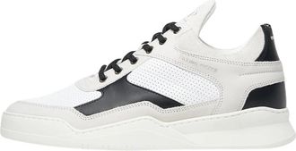Filling Pieces Low Top Ghost Paneled Wit / Zwart - Heren - Sneakers - Wit - 46 EU - Leer - Schoenen