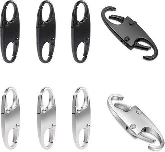 OEM 8 Clips Antirrobo, Mochila Con Cremallera, Clips De Seguridad Para Bolsos, Mochilas, Maletas, Carteras, Antirrobo Y Robustos (negro, Plata)