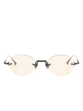 Matsuda M5002 oval-frame sunglasses - unisex - Titanium - 47 - Black