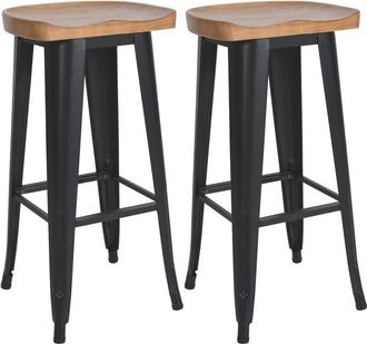 Clp Set di 2 sgabelli da bar Clara nero
