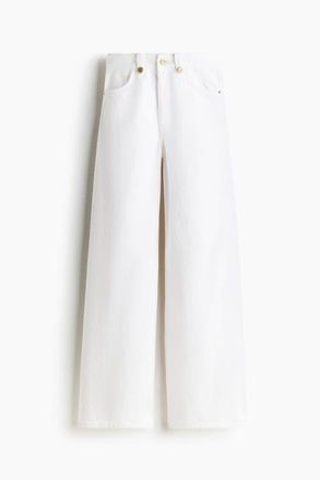 H&M Wide High Jeans in White at Nordstrom, Size 10
