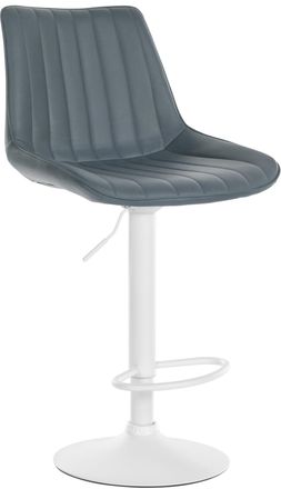 Clp Taburete de bar regulable y giratorio en Simil cuero Gris