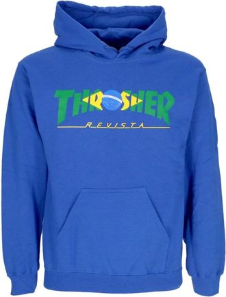 Thrasher Brazil Revista Hoodie Royal - Heren - Hoodies - Blauw - XL - Katoen - Hoodies & sweatvesten
