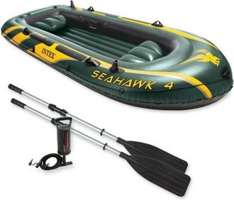 Intex Gommone Canotto Gonfiabile Seahawk Intex 4 Posti Cm. 351x145x48