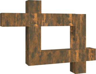 vidaXL Set De Muebles De Tv 10 Pzas Madera Contrachapada Roble Ahumado Vidaxl
