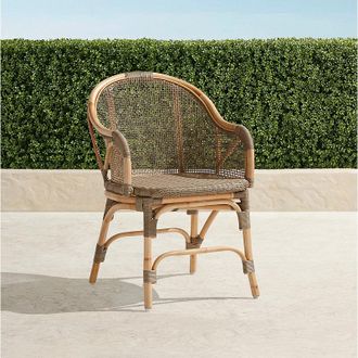 Frontgate Set of 2 Chairs, Leilani Rattan Bistro Chairs - Washed White - Outdoor Funiture - Frontgate