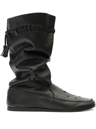 Isabel Marant tassel braided leather boots - Black