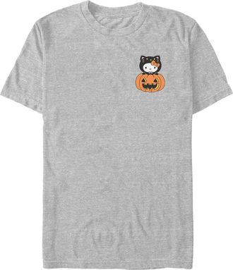 Hello Kitty Mens Hello Kitty Halloween Pumpkin and Kitty Pocket T Shirt in Sport Grey at Nordstrom, Size Xxx-Large