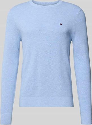 Tommy Hilfiger Regular Fit Strickpullover aus reiner Baumwolle in Hellblau, Größe XXXL
