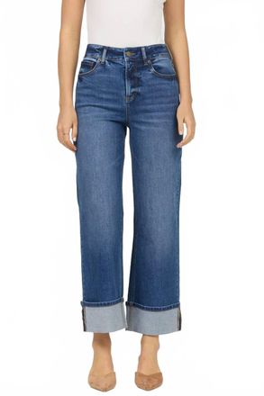 Dear John Denim Harbor Cuff Wide Leg Jeans In French Street