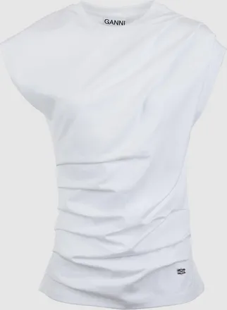 Ganni Blouse Stretch Heavy Jersey Bright White