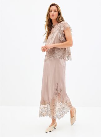 Second Female Womens Wila contrast lace satin skirt