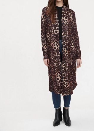 FDJ Open Long Cardigan In Animal Print