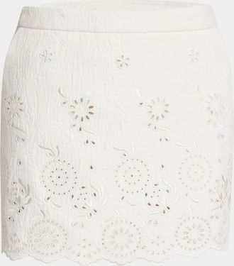 Chloé Embroidered Spongy Jacquard Mini Skirt