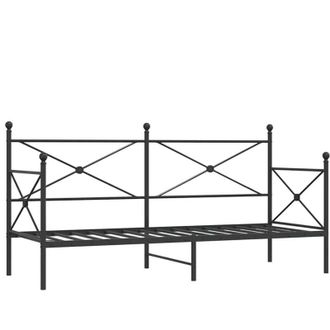 vidaXL Sofá cama sin colchón terciopelo negro 90x190 cm acero vidaXL