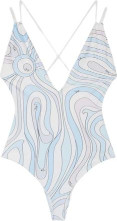 Pucci Ba&ntilde;ador Celeste de una pieza - Swimwear - Mujer - Azul - L