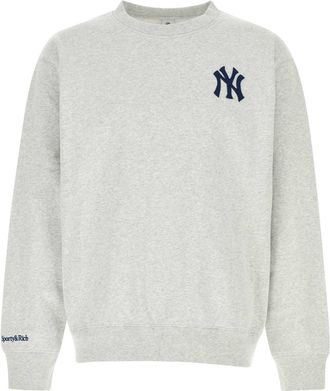 Sporty & Rich Melange Light Grey Cottons Eeve Sweatshirt
