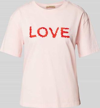 Smith & Soul T-Shirt mit Label-Stitching in Rosa, Gr&ouml;&szlig;e L