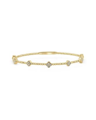 Sabrina Designs 14K 0.45 ct. tw. Diamond Clover Flex Bangle Bracelet