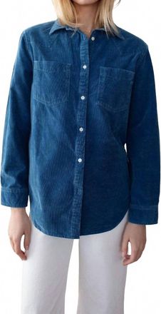 Marea Womens Western Shirt In Indigo Corduroy