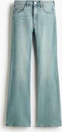 H&M Flared High Waist Jeans in Light Denim Blue at Nordstrom, Size 16