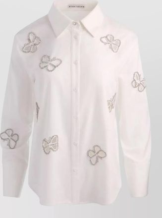 Alice & Olivia crystal embellished cutout shirt