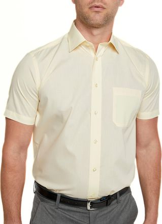 Double TWO Mens Short Sleeve Shirt White Button Down Formal Business Casual Shirt