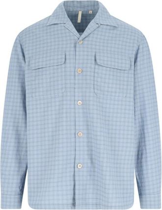Sunflower Pocket Shirt Checked Shirt Light Blue