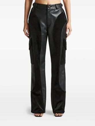 Mani&egrave;re De Voir velvet panel cargo trousers - Black