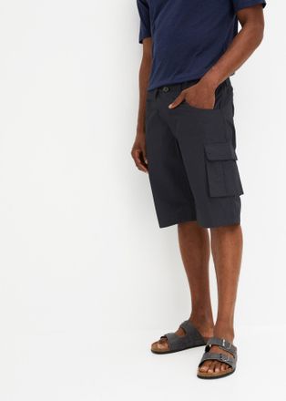 Bonprix Cargobermudas BONPRIX, Herren, Gr. 48, N-Gr, schwarz, rauchgrau bedruckt, Web, Obermaterial: 100% Baumwolle, relaxed fit, Hosen Cargobermudas, aus Bau