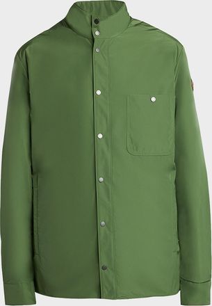 Moncler Men & apos;s Lascax Polyester Shirt Jacket with Leather Logo