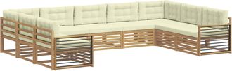 vidaXL Conjunto De Sof&aacute;s De Exterior 9 Uds. Blanco Y Crema Vidaxl