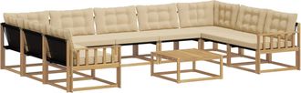 vidaXL Conjunto De Sof&aacute;s De Exterior 10 Uds. Y Beige Vidaxl